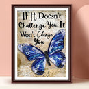 5D DIY Diamond Painting Kits Words Butterfly Full Square Drill Wall Art Cra