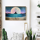 2 Panels Beach Hearts Moon Oil Paint By Numbers Wall Art Craft Home Decorat