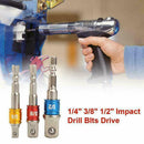3pcs/set Drill Bit Socket Adapter High Carbon Steel X4S2 N7I6