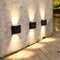 2x Solar Wall Lamp Outdoor Balcony Fence Path Garden Decor (Warm 6LED) Newly