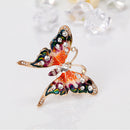 Colorful Butterfly Brooch Enamel Rhinestone Men Women Pins Lapel Badge (A) Newly