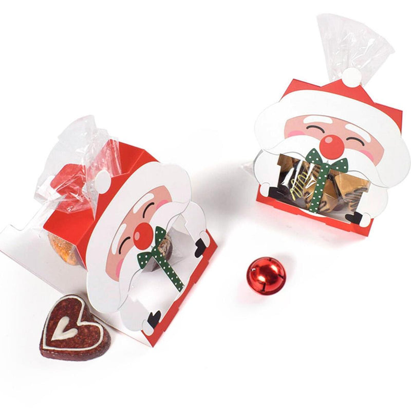 8pcs Santa Claus Cookie Bag Nougat Candy Paper Card Decoration Kids Gift,`