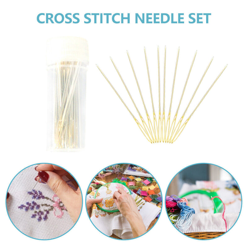 10pcs/Lot Stainless Steel Embroidery Needle Set Knitting Craft DIY Sewing Kits