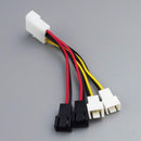 1pcs 4-Pin Molex to 3-Pin fan Power Cable Adapter Connector 12v*2 / 5v*2