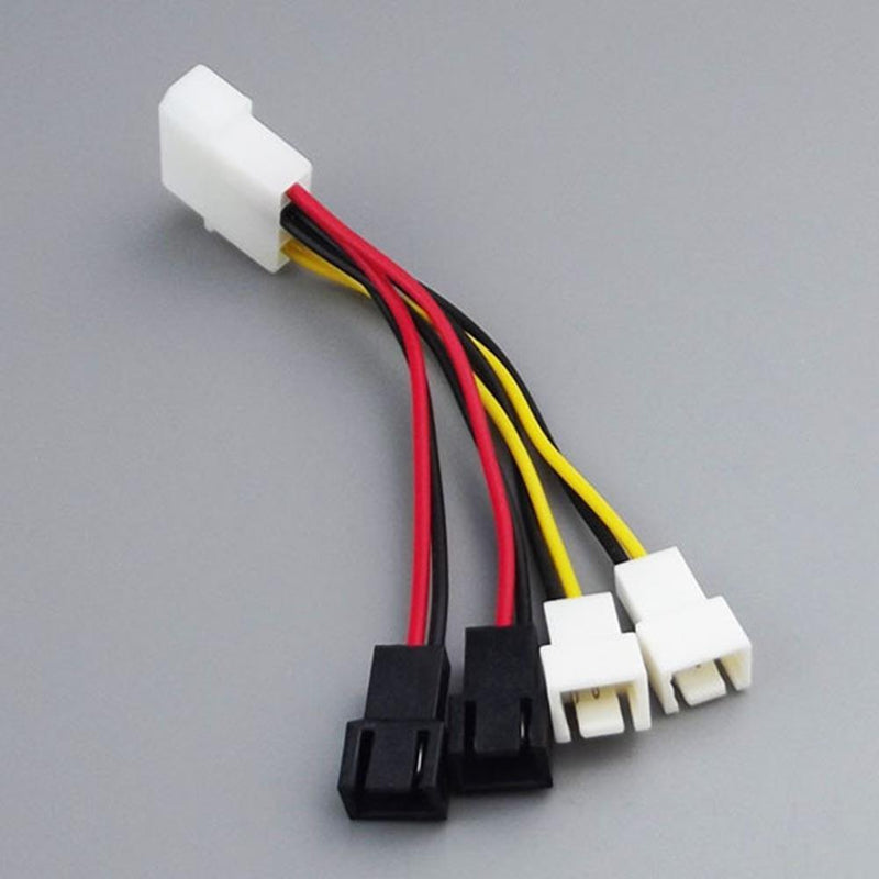 1pcs 4-Pin Molex to 3-Pin fan Power Cable Adapter Connector 12v*2 / 5v*2