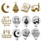 8pcs Eid Mubarak Coffee Spray Stencils Cookie Pastry Cakes Molds Festival Partys