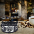 Male Leather Wristband Compass Cuff Bracelet Men Wide Bangle Jewelry Gift