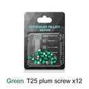 12x M5x10mm Disk Brake Rotor Bolts Mountain Bike T25 Brake Screws (Green)