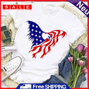 Independence Day Print Eagle Tea T-Shirt (White XL)