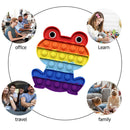 Colorful Silicone Push Bubble Sensory Toys Autism Stress Reliever (Frog) Newly