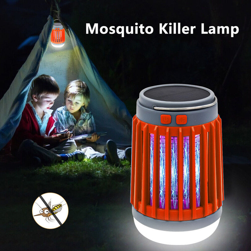 Solar Anti Insect Repeller Lamp Bug Waterproof Outdoor USB Light (Orange) Newly