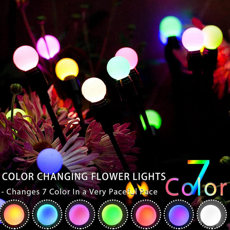 LED Solar Firefly Garden Light Kit Garden Landscape Firefly Swaying _ Warm ligh#