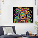 DIY Paint By Number Kit Frameless Colorful Lion Animals Handpainted Canvas Decor