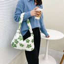 Women Soft Warm Plush Fluffy Underarm Bags Retro Evening Handbags