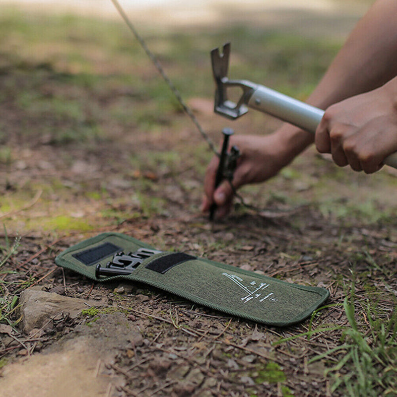 Outdoor Camping Stake Storage Bag Wind Rope Tent Pegs Ground Nails Holder Cas