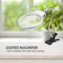 Magnifier Clip-on Lighted Table Desk LED Clamp Lamp 2x 5x Magnifying Glass Newly