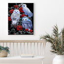 Full Cross Stitch 11CT DIY Rose and Owls Printed Embroidery Home Decoration