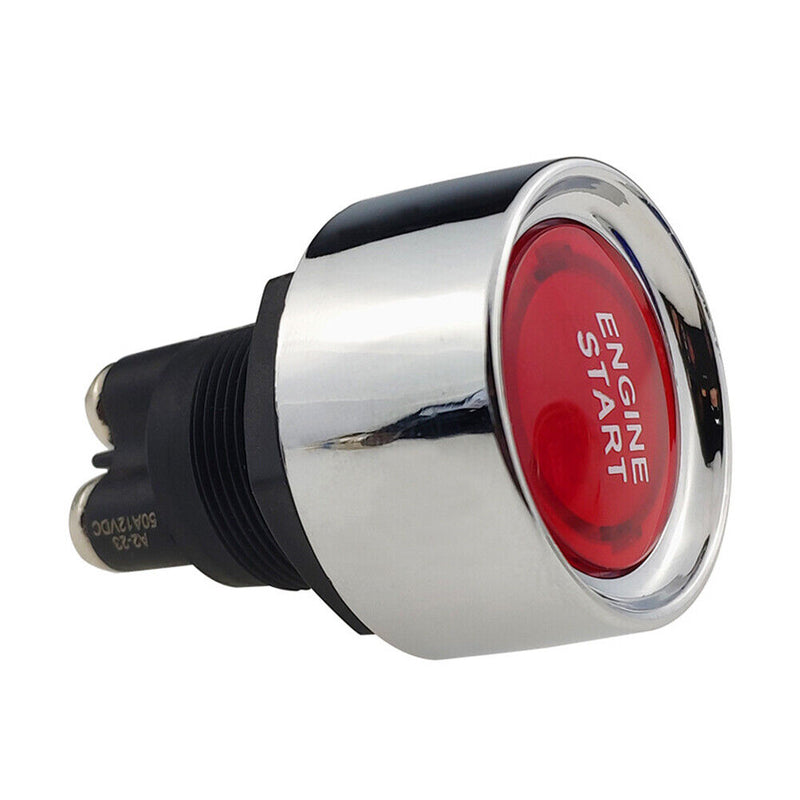 Start Switch DC 12V 50A Start Engine Button Stater Ignition ON/OFF (Red)