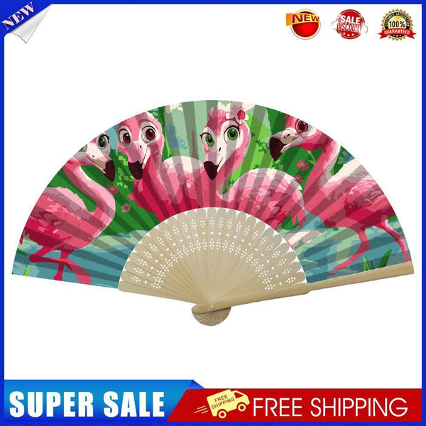 Flamingo Oil Paint Folding Fan By Numbers DIY Painted Art Craft Home Decor