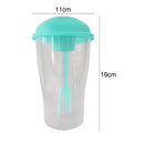 Portable Cup with Fork - Low-cal Food Container for Cereal Oatmeal (Green)