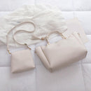 2pcs/set Casual Women Crossbody Top-handle Bags Solid Color Shoulder Handbags