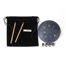 Ethereal 6 inch Steel Tongue Hand Pan Drum 8 Tones with Mallets (Navy Blue)
