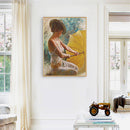 Girl Open Umbrella Oil Paint By Numbers Kits DIY Handpainted on Canvas Art
