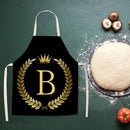 Letter B Printed Linen Apron Kitchen Waterproof Home Cooking Bibs (82X68CM)