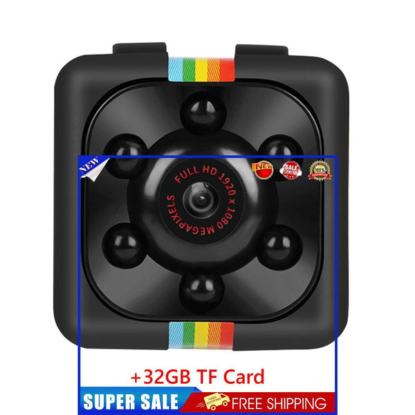 SQ11 Mini Camera with 32GB TF Card 1080P HD Motion Detection DVR DV (Black)