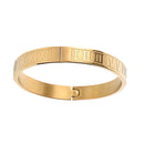 Luxury Cuff Bracelet Carving Roman Numeral Jewelry Birthday Gift for Men Wo