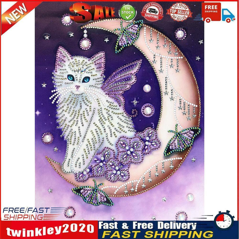 5D DIY Special Shaped Diamond Painting Cat Cross Stitch Mosaic Craft Kits Newly