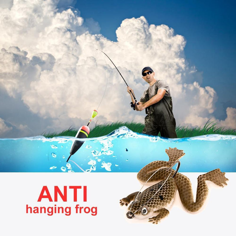 10pcs Frog Bionic Fishing Soft Lure Thunderfrog Black Fishing Bait (Brown)