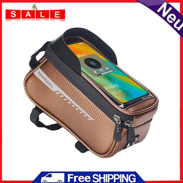 RZAHUAHU Touch Screen Waterproof MTB Bike Front Frame Top Tube Phone Storage Bag