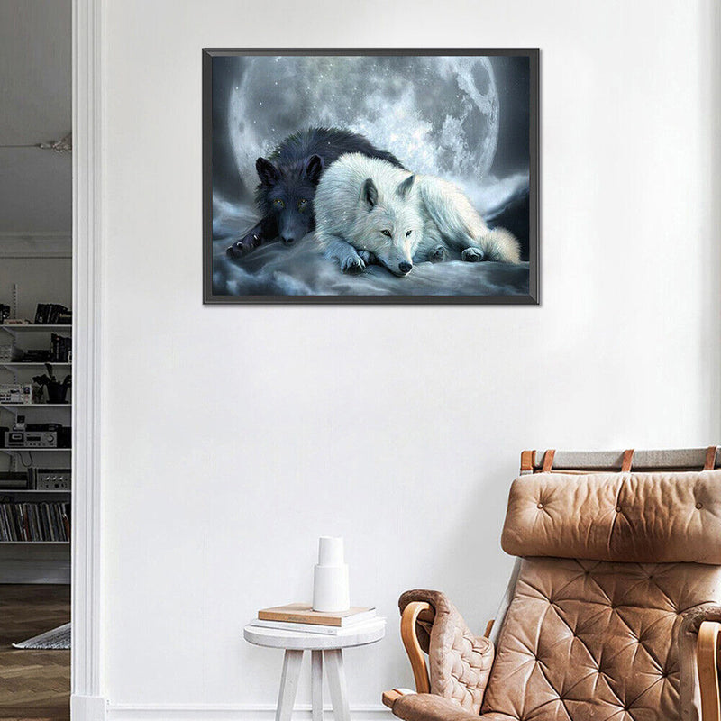 5D Diamond Painting Kit Wolf Full Round Drill Rhinestone DIY Wall Art Crafts Set