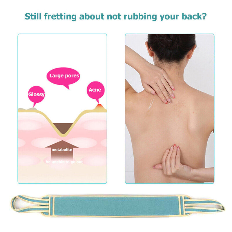 3pcs Bath Towel Shower Cleaning Back Scrubber Massage Brush Glove (Blue) Newly