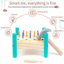 Montessori Wood Hammer Colorful Ball Box Children Early Learning Knock Toys