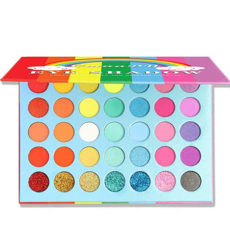 Rainbow Colors 35 Neon Eyeshadow Palette Eyeshadow Shadow Colorful Palette U5E6