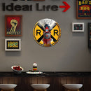Round Metal Tin Sign Retro Train Plaque for Bar Pub Club Cafe Garage (4)