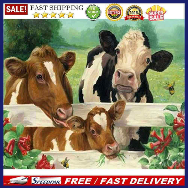 DIY Cattle Frameless Oil Paint by Numbers Drawing on Canvas Pictures Home D