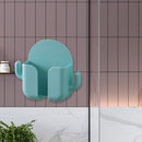 Wall Mounted Organizer Storage Box Hooks Phone Remote Control (Light Green)