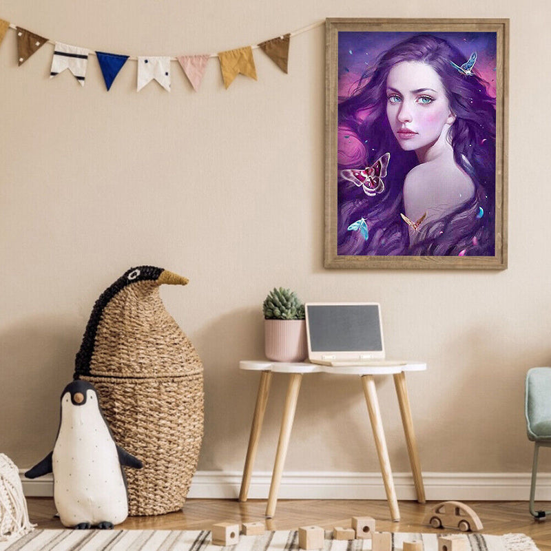5D DIY Full Round Drill Diamond Painting Beautiful Girl Home Decor Handmade Art