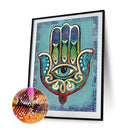 5D DIY Full Drill Round Shape Palm Eyes Rhinestone Diamond Drawing Decoration