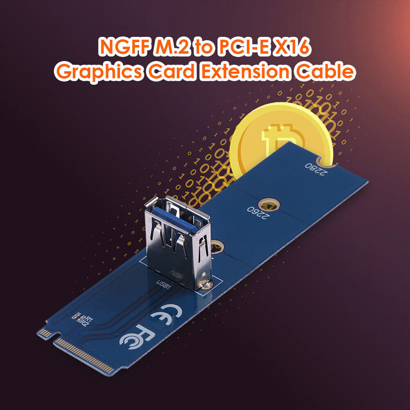 M.2 NGFF to USB 3.0 PCI-E X16 Card VGA Graphics GPU Card Extension Riser