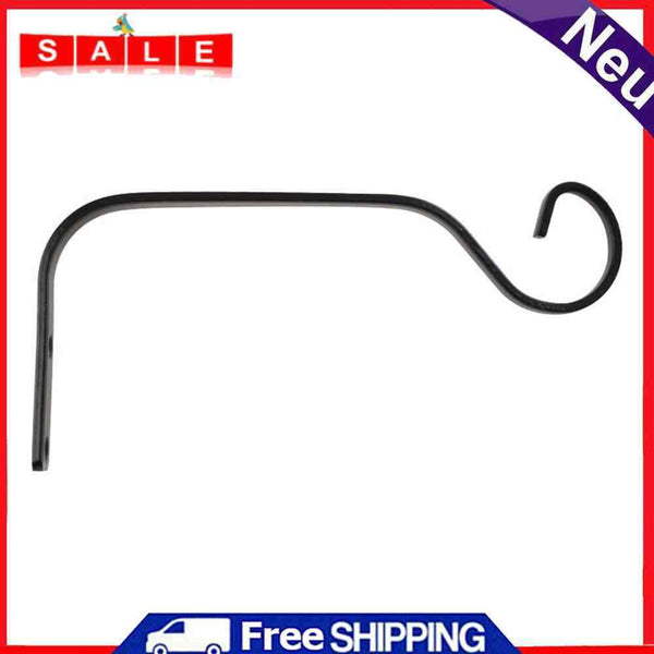 Iron Wall Hanging Basket Flower Pot Planter Lantern Hanger Hook (Black)