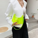 Fashion Women Transparent Pure Color Small Hobos Handbags Shoulder Underarm Bags