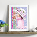 5D DIY Girl Cat Full Round Drill Diamond Painting Kit Artwork Craft Picture