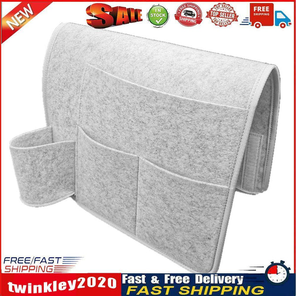 Felt Bed Pocket Hanging Storage Organizer Water Bottle Holder (Light Grey) Newly