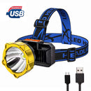 Head-Mounted Flashlight for Night Fishing Camping Rechargeable USB Portable