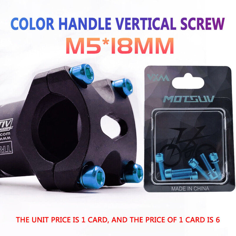 M5x18mm MTB Bike Stem Bolts Titanium Allen Head Stem Screws with Washer 6 P