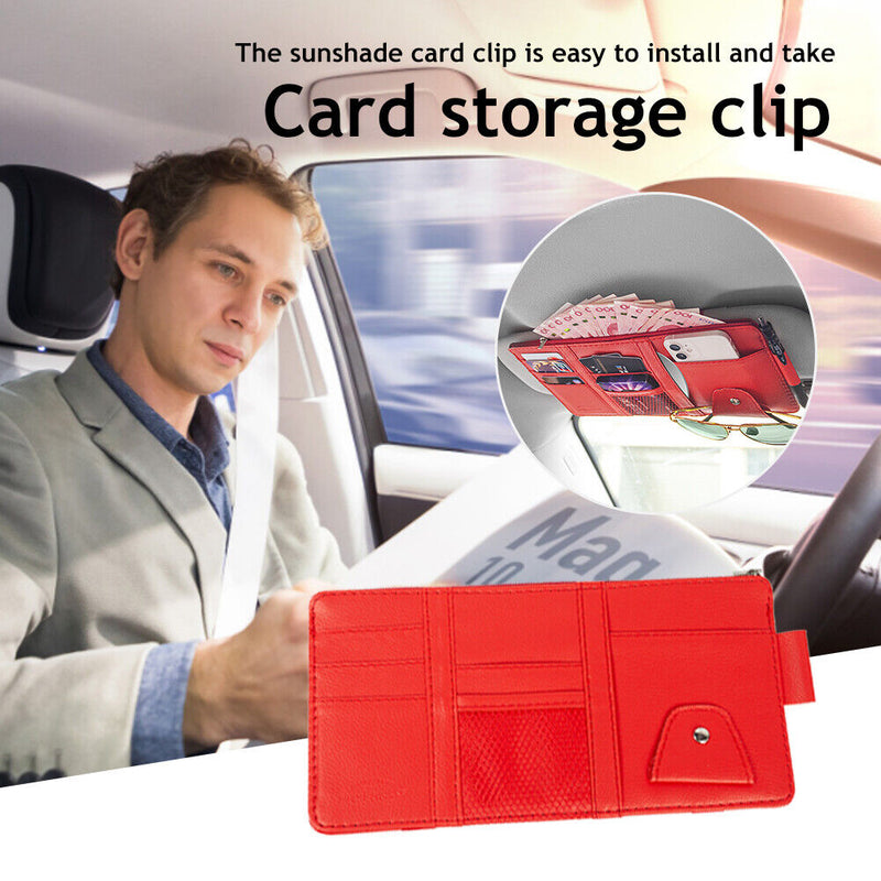 Car Card Organizer Large-capacity Multi-function Auto Sun Visor Storage Pouch